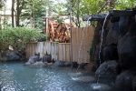 Open-air Bath with a double-waterwheel (for women) | Hotel Sansuikan