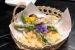 天ぷら / 松きのこ、アスパラ、新玉葱とエビのかき揚げ