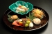 前菜 / 柿白和、いがぐり、丸十、しめじ、銀杏、、ママカリ、小イカ、海老手まり寿司