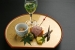 前菜 / 水菜・菊菜・菊花・海ぶどうのお浸し、鮭の酒粕漬け、パプリカ真丈、鮎甘露煮、合鴨ロース蒸し煮、姫松笠、とうもろこしすり流し
