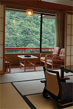 三徳川を挟んで立ち並ぶ温泉宿。